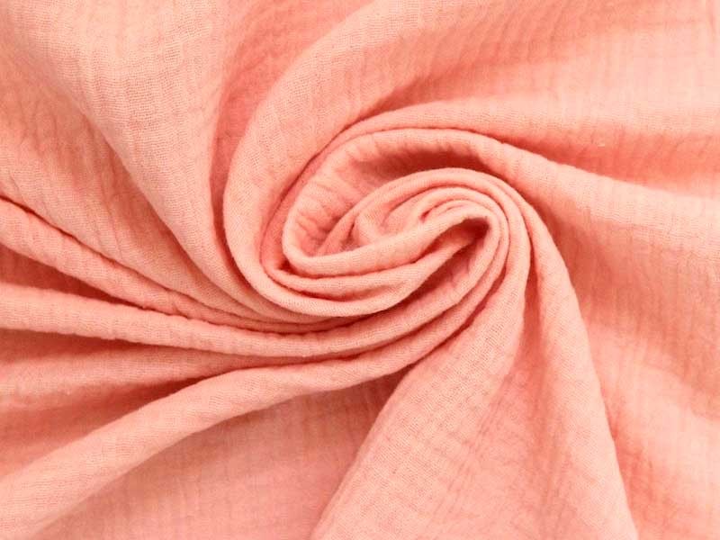 Coupon double gaze coton rose blush, 45x65cm