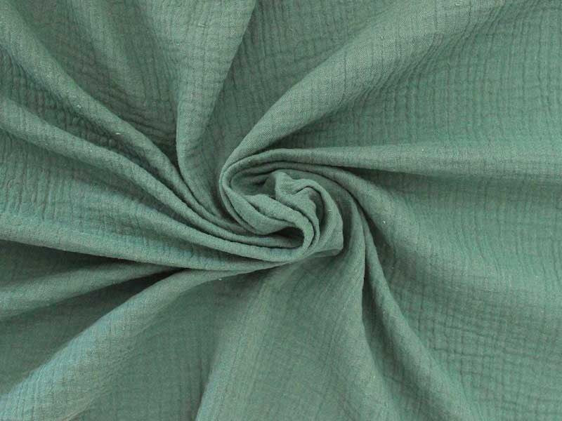 Coupon Double gaze coton vert eucalyptus, 45x65cm dans Double gaze par Marotte et Cie