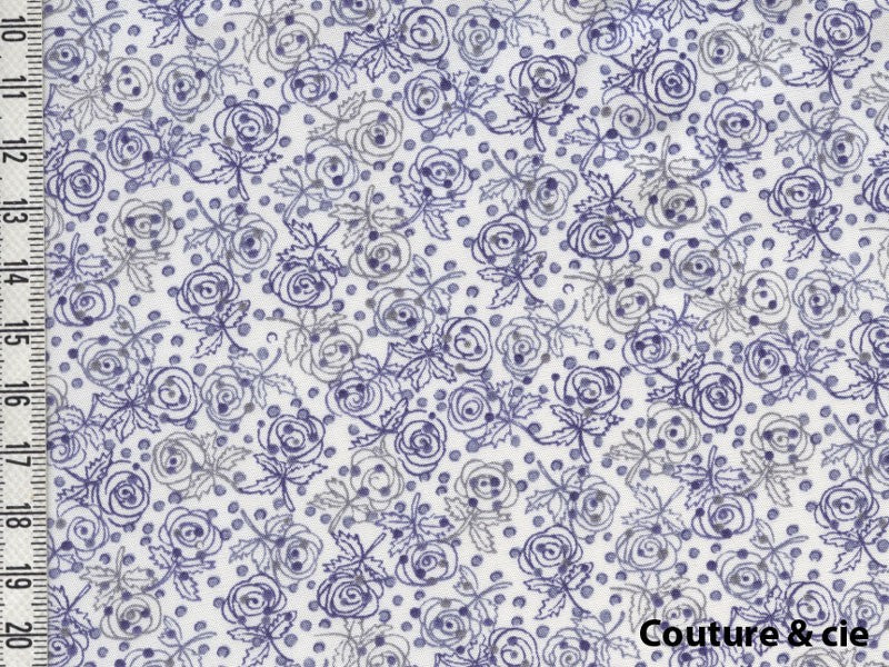 Popeline Liberty Darcie bleu, x10cm dans Tissus LIBERTY OF LONDON par Couture et Cie