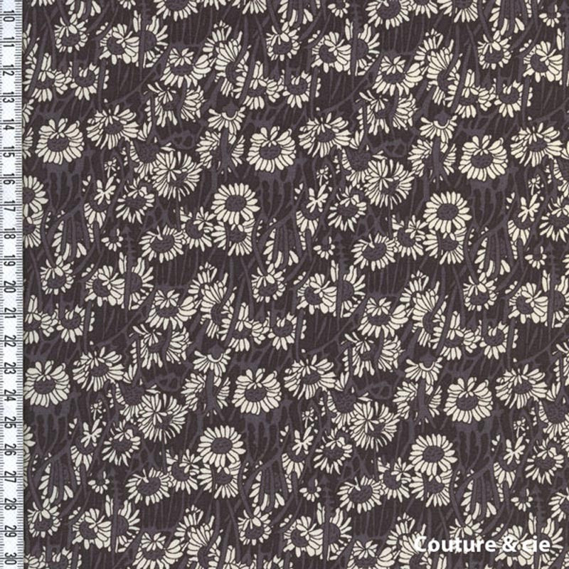 Popeline de coton Liberty Koharu noir, x10cm dans Popelines imprimées par Couture et Cie
