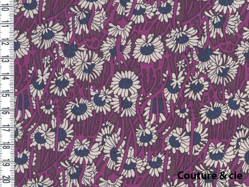 Popeline Liberty Koharu prune, x10cm dans Popelines imprimées par Couture et Cie