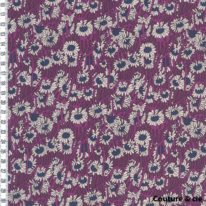 Popeline Liberty Koharu prune, x10cm dans Popelines imprimées par Couture et Cie