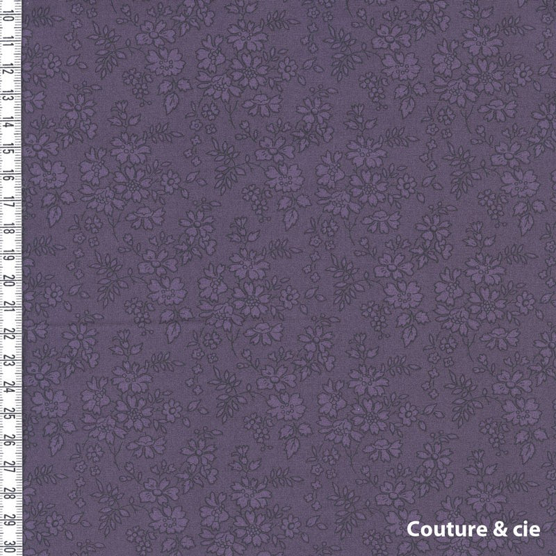 Popeline Liberty Capel aubergine x10cm dans Popelines imprimées par Couture et Cie