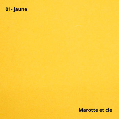 Feutrine pure laine jaune 20x30cm, épaisseur 1mm