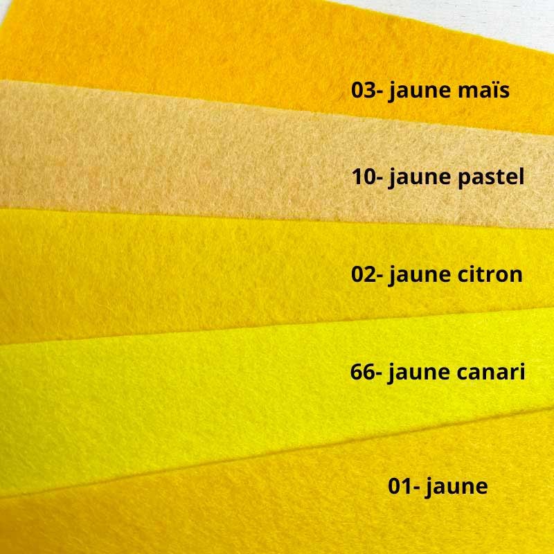 Feutrine pure laine jaune 20x30cm, épaisseur 1mm dans Catégories par Marotte et Cie