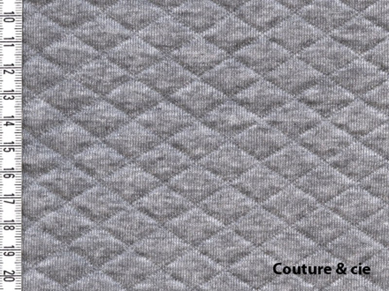 Jersey matelassé France Duval Stalla gris chiné, x10cm dans FRANCE DUVAL STALLA par Couture et Cie