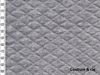 Jersey matelassé France Duval Stalla gris chiné, x10cm dans FRANCE DUVAL STALLA par Couture et Cie