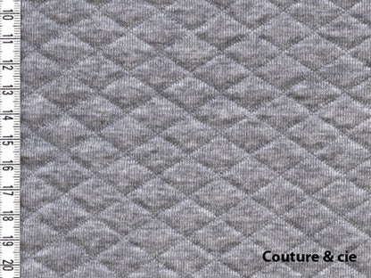 Jersey matelassé France Duval Stalla gris chiné, x10cm dans FRANCE DUVAL STALLA par Couture et Cie