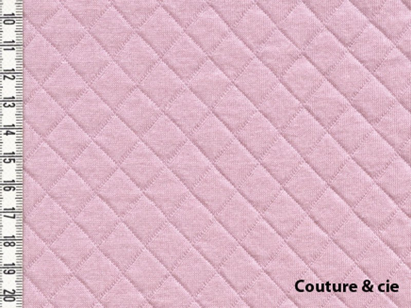 Jersey matelassé France Duval Stalla rose pâle, x10cm dans FRANCE DUVAL STALLA par Couture et Cie