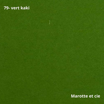 Feutrine pure laine verte, coupon 20x30cm, épaisseur 1mm dans Catégories par Marotte et Cie