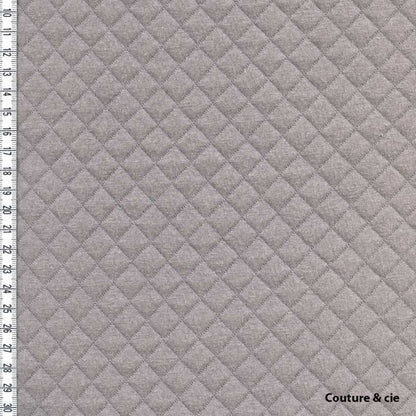 Jersey matelassé France Duval Stalle taupe, x10cm dans FRANCE DUVAL STALLA par Couture et Cie