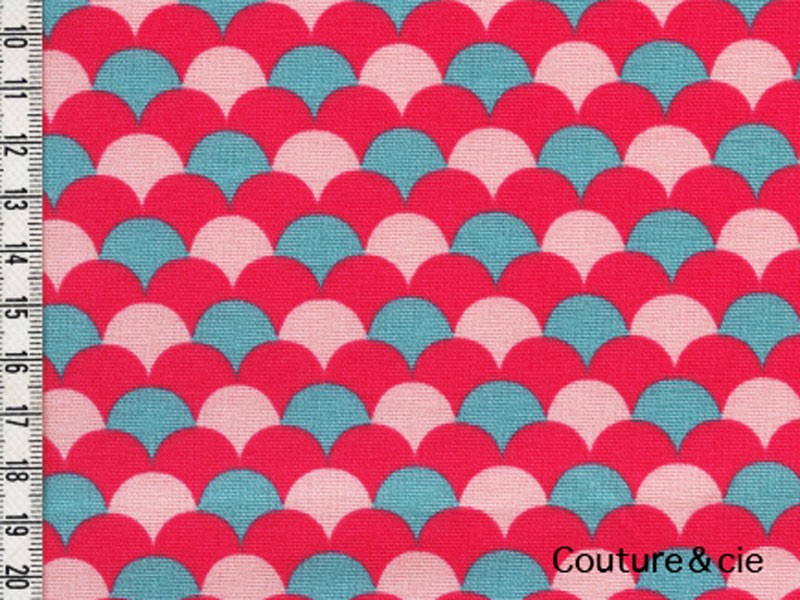 Tissu Namisca corail, poudre, glacier dans LINNAMORATA par Couture et Cie