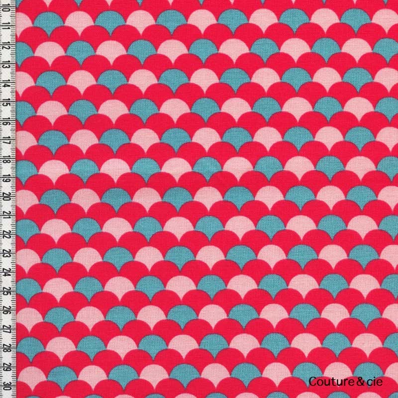 Tissu Namisca corail, poudre, glacier dans LINNAMORATA par Couture et Cie