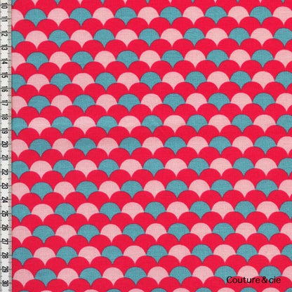 Tissu Namisca corail, poudre, glacier dans LINNAMORATA par Couture et Cie