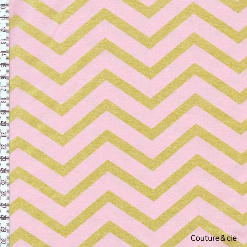 Tissu Sleek Chevron Pearlized, Blush dans MICHAEL MILLER par Couture et Cie