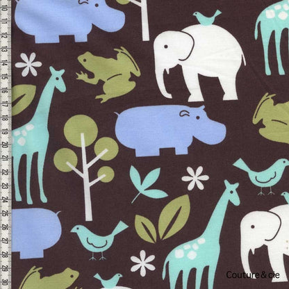 Tissu Zoology marron dans MICHAEL MILLER par Couture et Cie