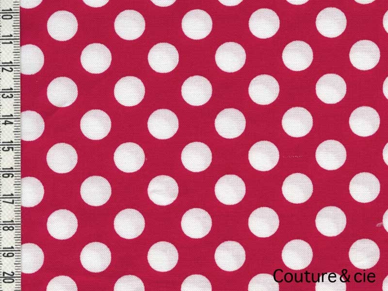 Tissu Ta Dot rouge pois blancs dans MICHAEL MILLER par Couture et Cie