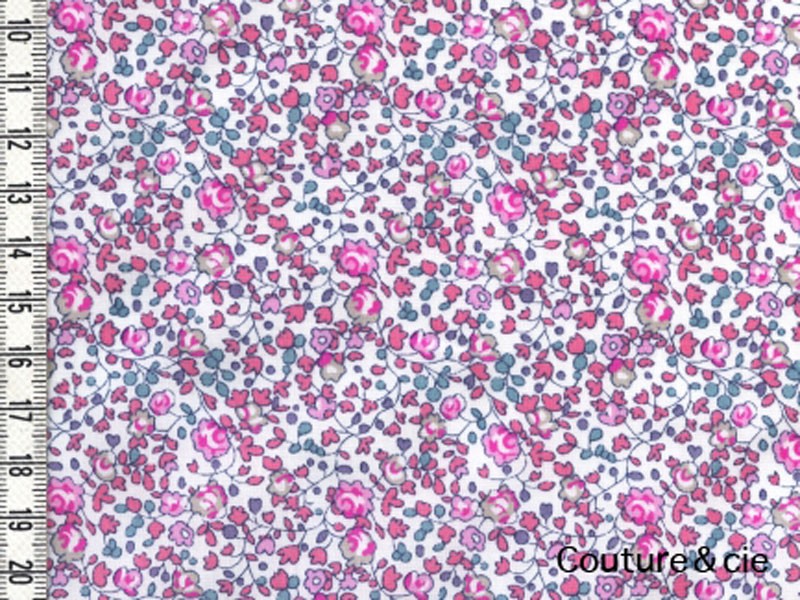 Tissu Liberty Eloise rose dragée x10cm dans Tissus LIBERTY OF LONDON par Couture et Cie