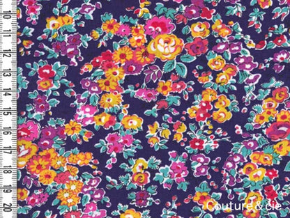 Tissu Liberty Tatum marine J x10cm dans Tissus LIBERTY OF LONDON par Couture et Cie
