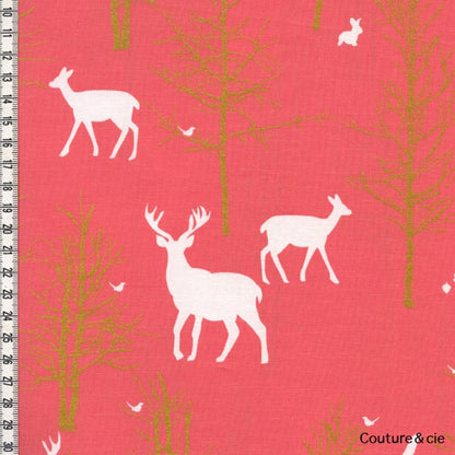 Tissu Michael Miller Timber Valley corail, x10cm dans MICHAEL MILLER par Couture et Cie