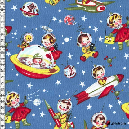Tissu Retro Rocket Rascals, coupon 66x110cm dans MICHAEL MILLER par Couture et Cie