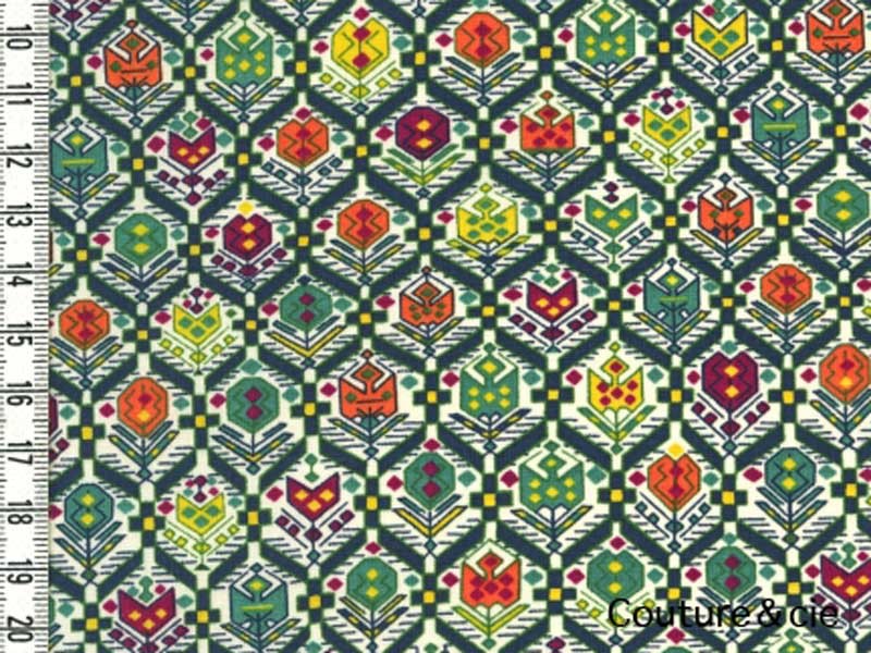 Tissu Liberty Nomad vert, x10cm dans Batistes Tana Lawn par Couture et Cie