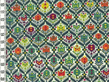 Tissu Liberty Nomad vert, x10cm dans Batistes Tana Lawn par Couture et Cie