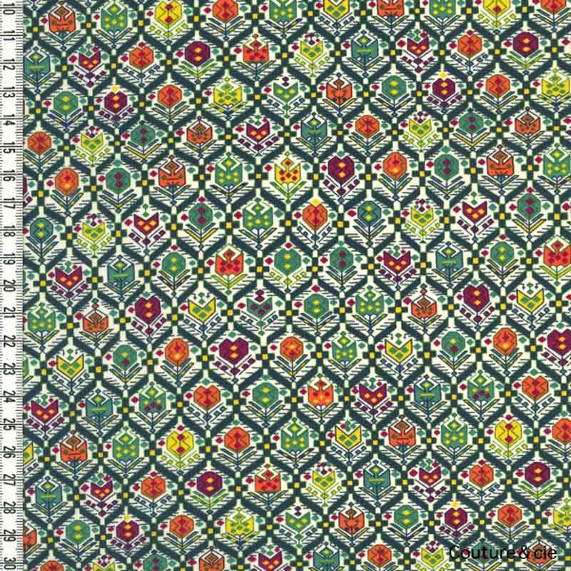 Tissu Liberty Nomad vert, x10cm dans Batistes Tana Lawn par Couture et Cie