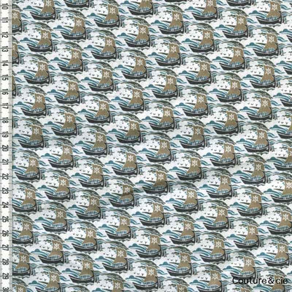 Tissu Liberty Samols gris dans Batistes Tana Lawn par Couture et Cie