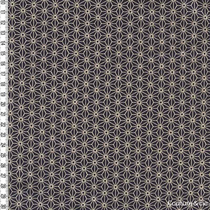 Tissu Asanoha gris foncé, coupon 25x110cm dans Motifs traditionnels par Couture et Cie