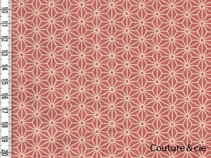 Tissu Asanoha rose, coupon 35x110cm dans Motifs traditionnels par Couture et Cie