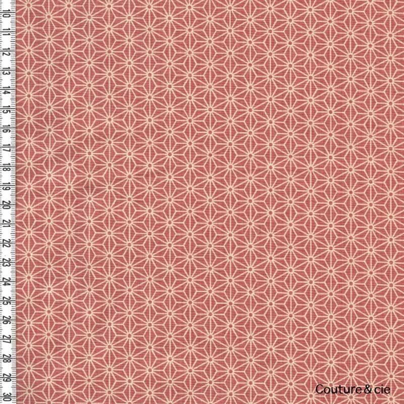Tissu Asanoha rose, coupon 35x110cm dans Motifs traditionnels par Couture et Cie