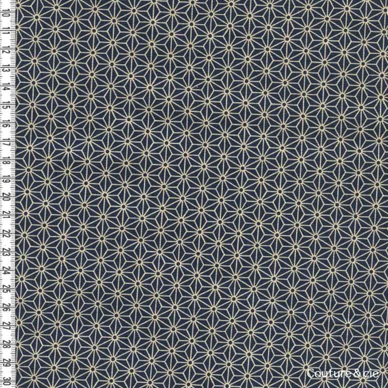 Tissu Asanoha Medium blue dans Motifs traditionnels par Couture et Cie