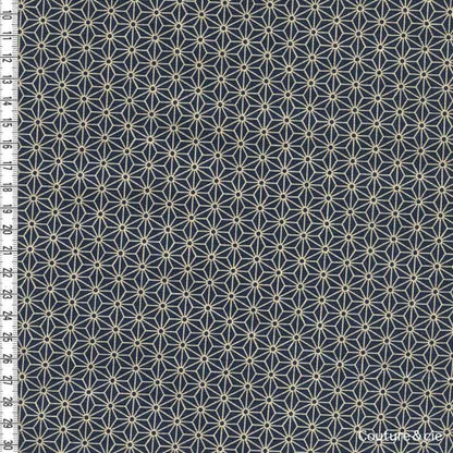 Tissu Asanoha Medium blue dans Motifs traditionnels par Couture et Cie