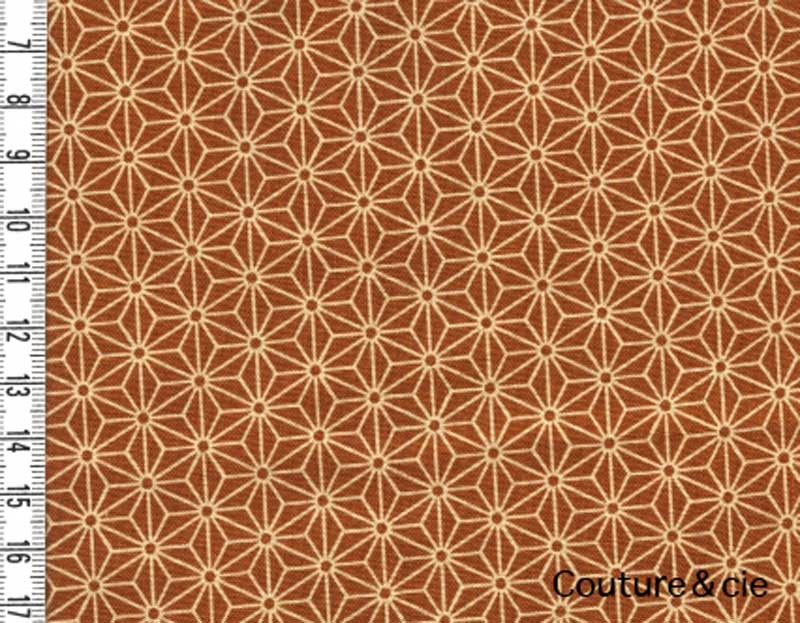 Tissu Asanoha moutarde, coupon 95x110cm dans Motifs traditionnels par Couture et Cie