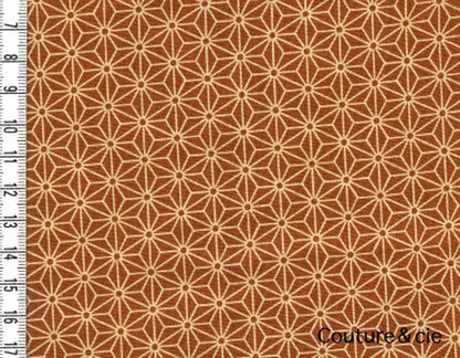 Tissu Asanoha moutarde, coupon 95x110cm dans Motifs traditionnels par Couture et Cie