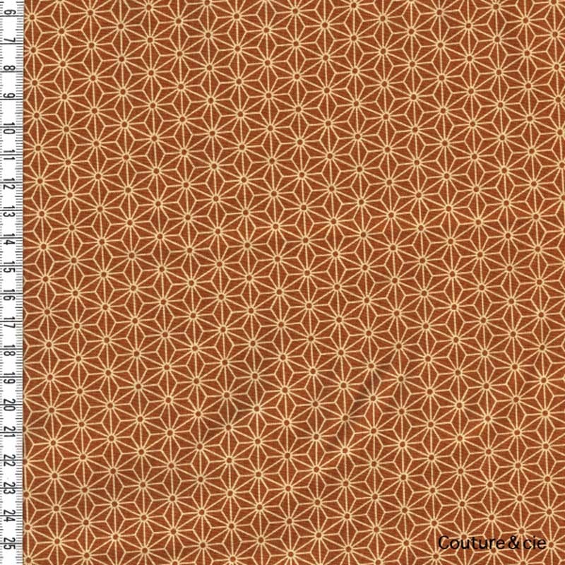 Tissu Asanoha moutarde, coupon 95x110cm dans Motifs traditionnels par Couture et Cie