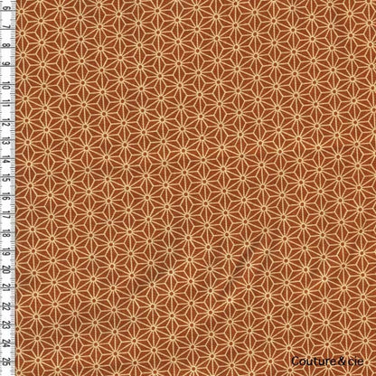 Tissu Asanoha moutarde, coupon 95x110cm dans Motifs traditionnels par Couture et Cie
