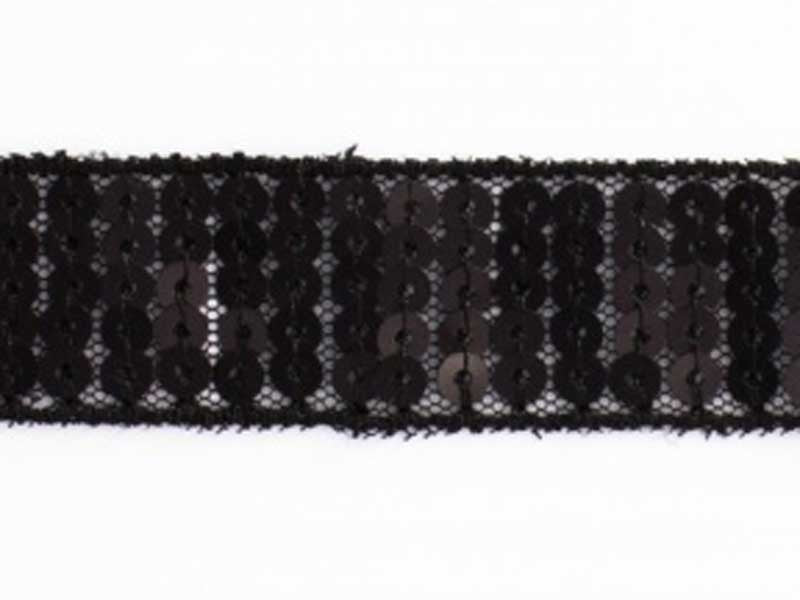 Galon Paillettes rondes noir dans Rubans paillettes par Couture et Cie