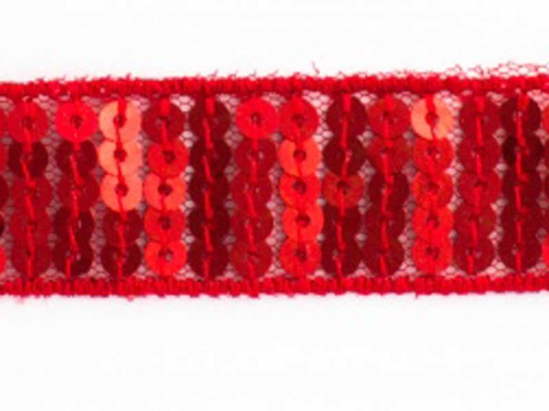Galon Paillettes rondes rouge dans Rubans paillettes par Couture et Cie