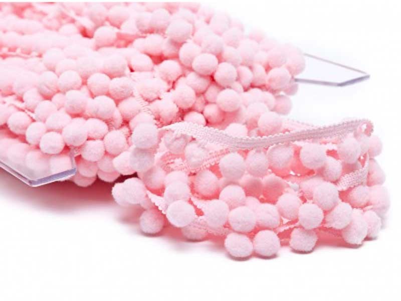 Galon pompons rose 18mm dans Galons pompons par Couture et Cie