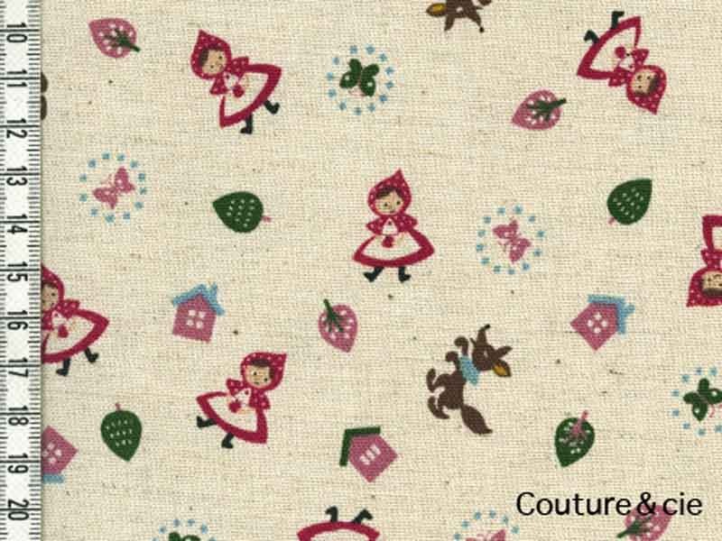 Tissu Kokka Chaperon rouge fond écru dans Kokka par Couture et Cie