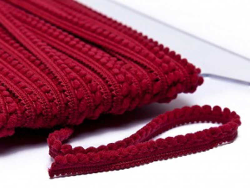 Galon Petits pompons rouge bordeaux dans Galons pompons par Couture et Cie