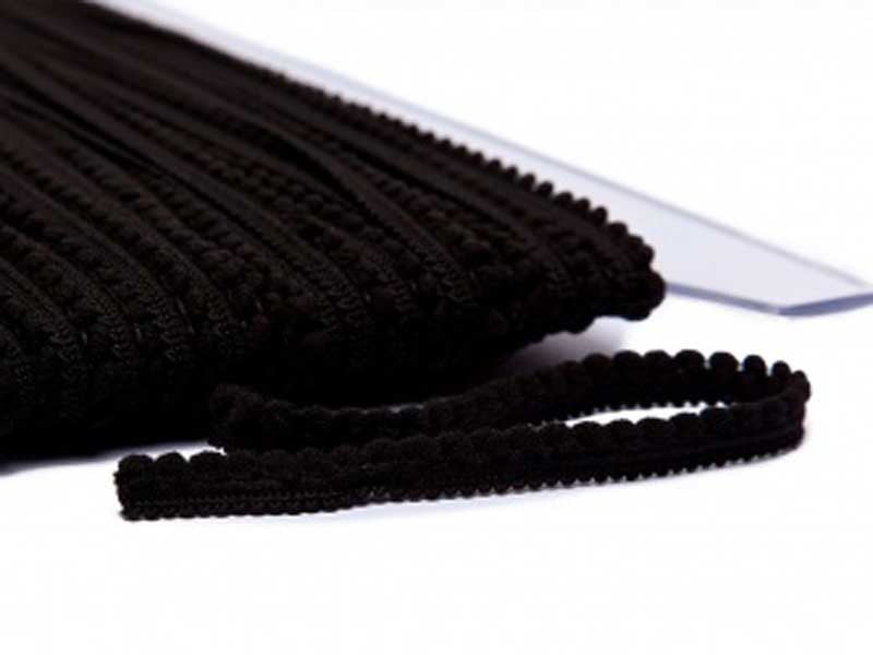 Galon Petits pompons noir dans Galons pompons par Couture et Cie