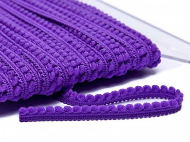 Galon Petits pompons violet dans Galons pompons par Couture et Cie
