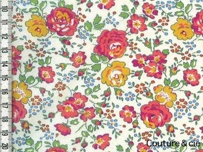 Tissu Liberty Félicité orangé dans Batistes Tana Lawn par Couture et Cie