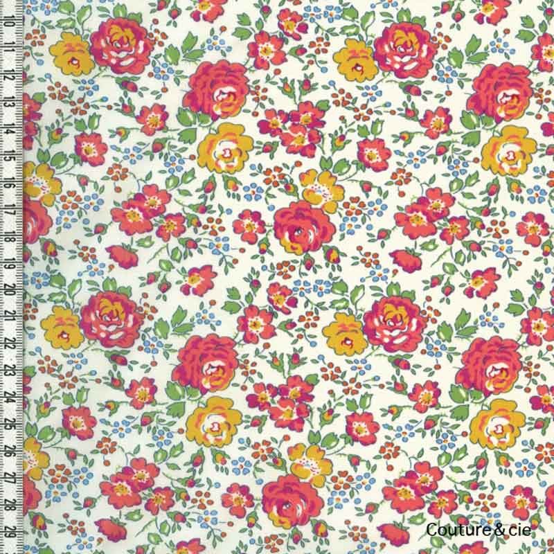Tissu Liberty Félicité orangé dans Batistes Tana Lawn par Couture et Cie