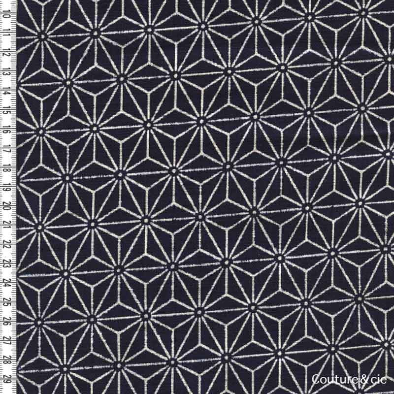 Tissu Asanoha bleu indigo dans Motifs traditionnels par Couture et Cie