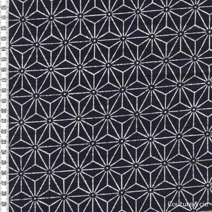 Tissu Asanoha bleu indigo dans Motifs traditionnels par Couture et Cie