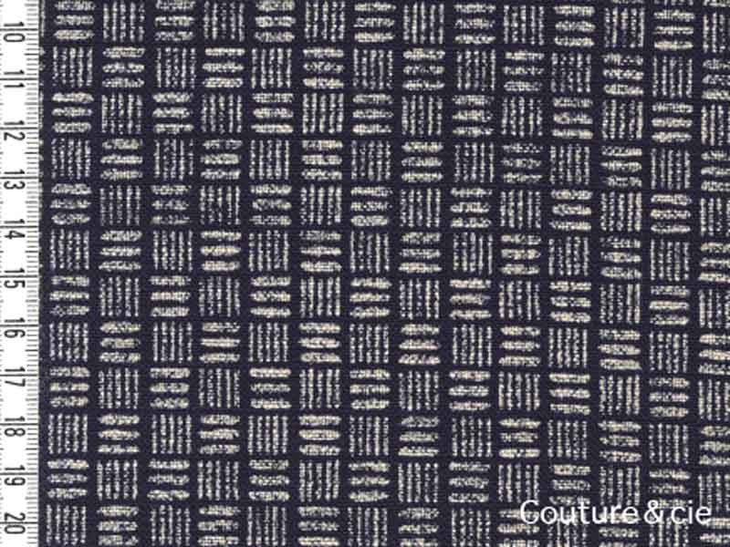 Tissu bleu indigo Traits et lignes dans Motifs traditionnels par Couture et Cie
